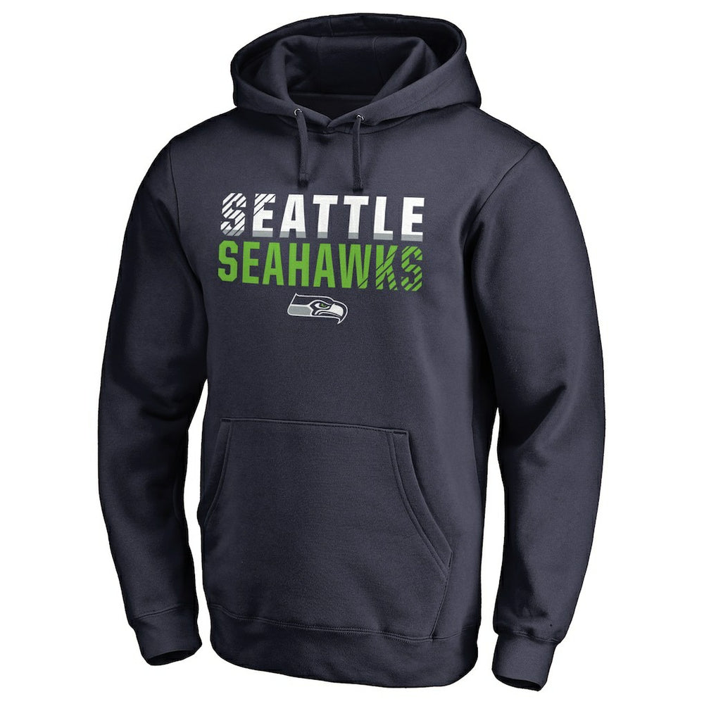 Seattle Seahawks Iconic Collection Fade Out Pullover Hoodie College Navy - NFL
