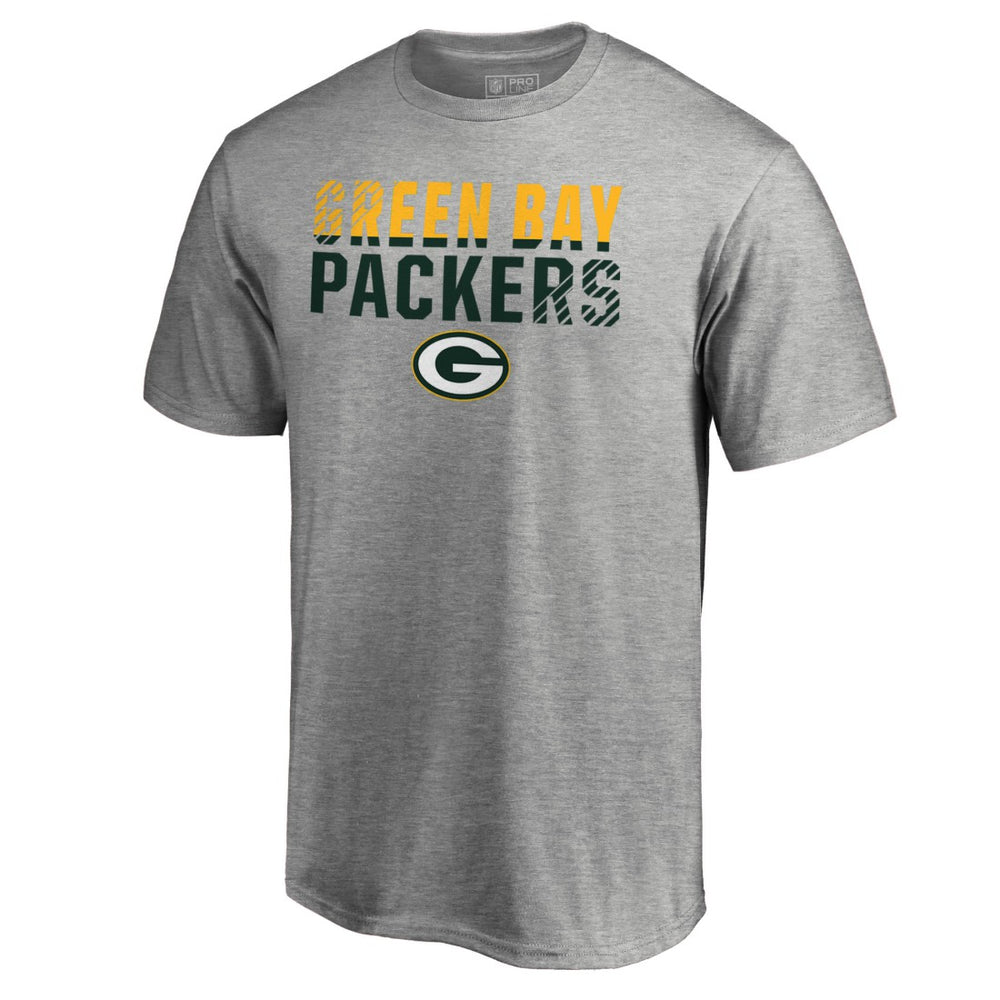 Green Bay Packers Iconic Collection Fade Out T-Shirt II Heathered Gray - NFL