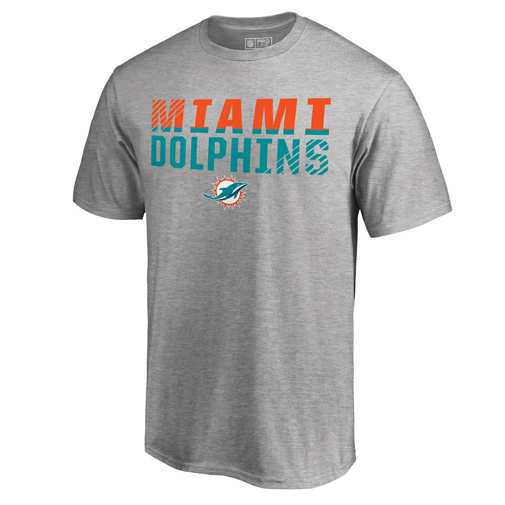 Miami Dolphins Iconic Collection Fade Out T-Shirt Ash - NFL