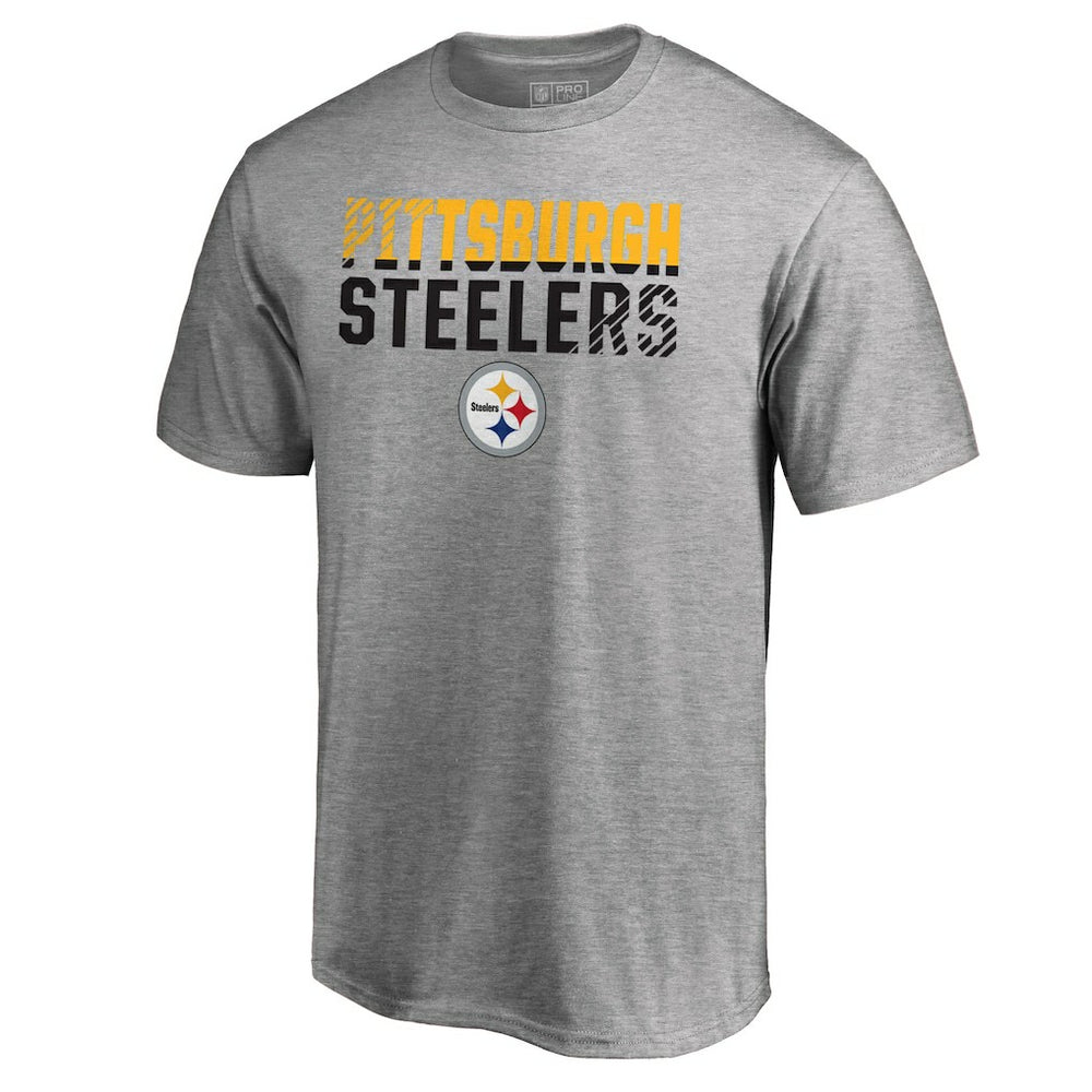 Pittsburgh Steelers Iconic Collection Fade Out T-Shirt II Heather Gray - NFL