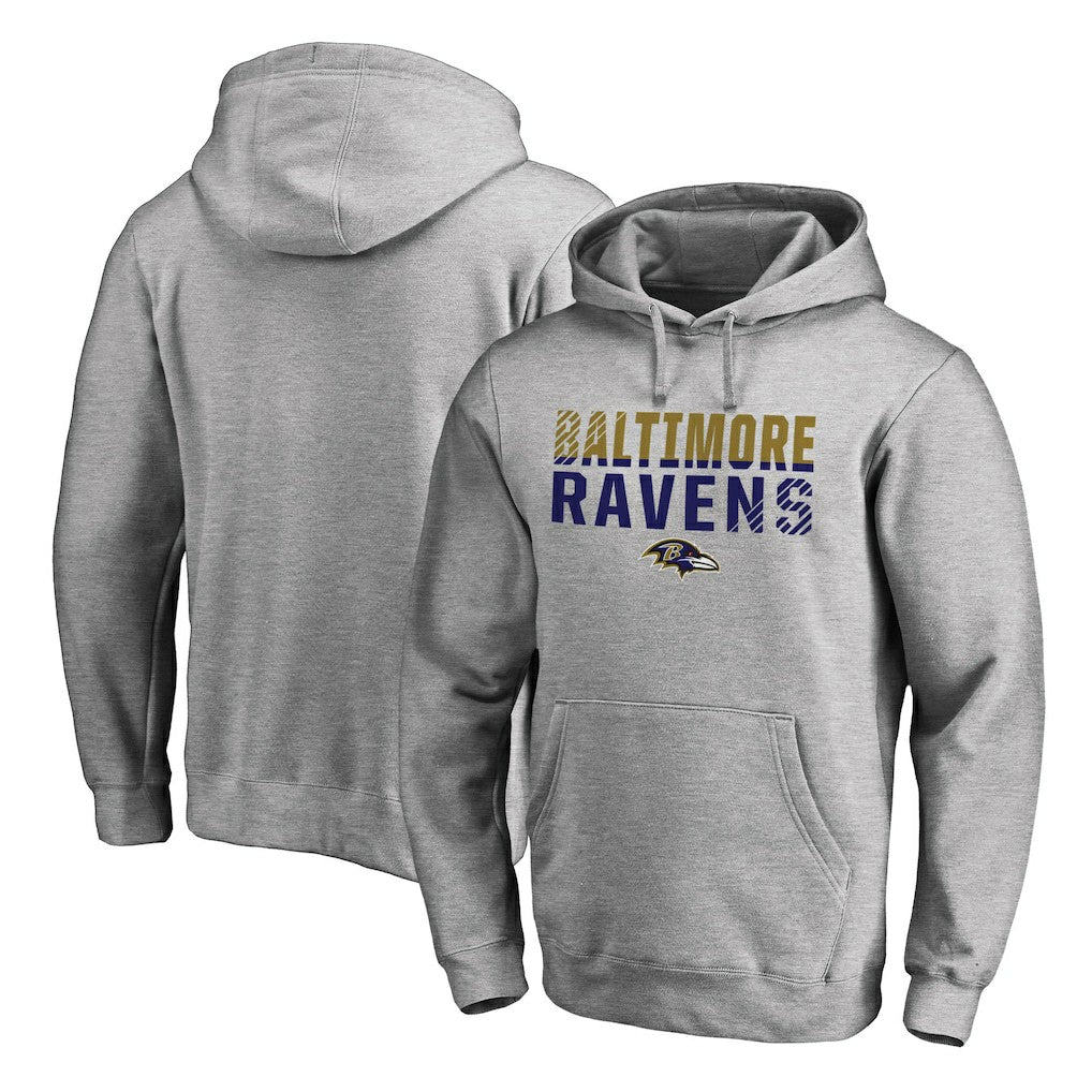 Baltimore Ravens Iconic Collection Fade Out Pullover Hoodie Ash - NFL