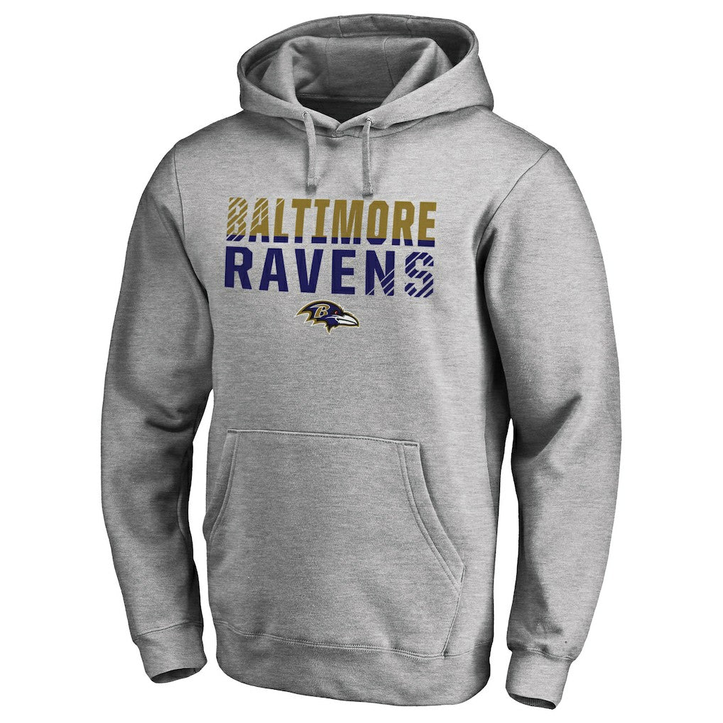 Baltimore Ravens Iconic Collection Fade Out Pullover Hoodie Ash - NFL