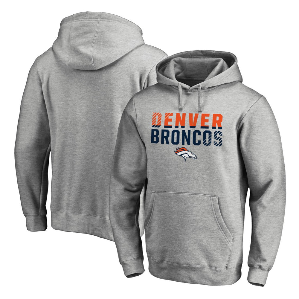 Denver Broncos Iconic Collection Fade Out Pullover Hoodie Ash - NFL