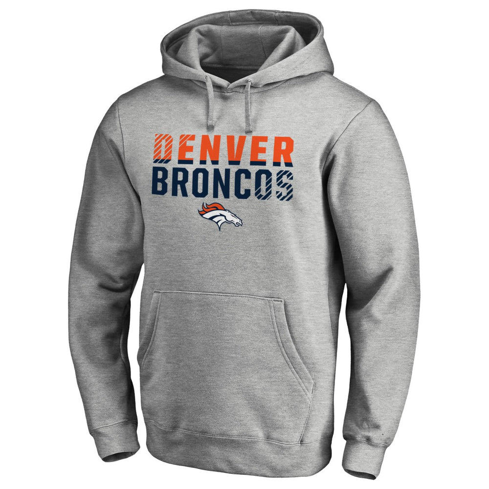 Denver Broncos Iconic Collection Fade Out Pullover Hoodie Ash - NFL