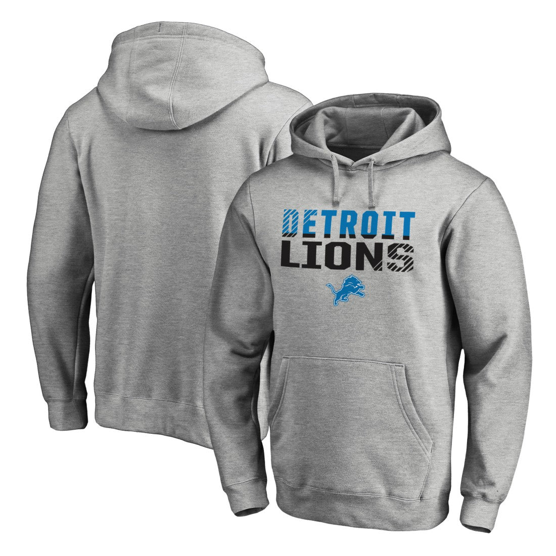 Detroit Lions Iconic Collection Fade Out Pullover Hoodie Ash - NFL