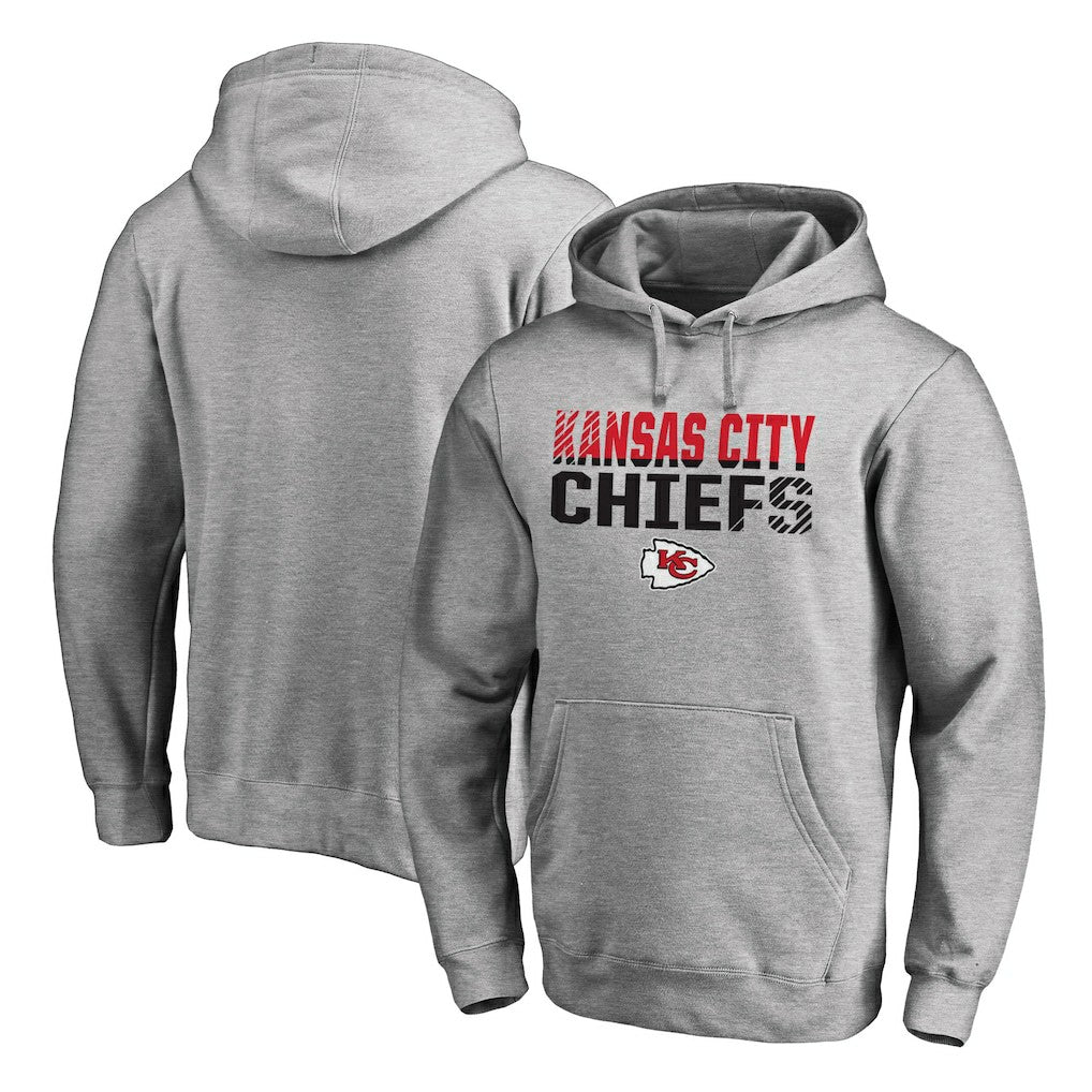 Kansas City Chiefs Iconic Collection Fade Out Pullover Hoodie Ash - NFL