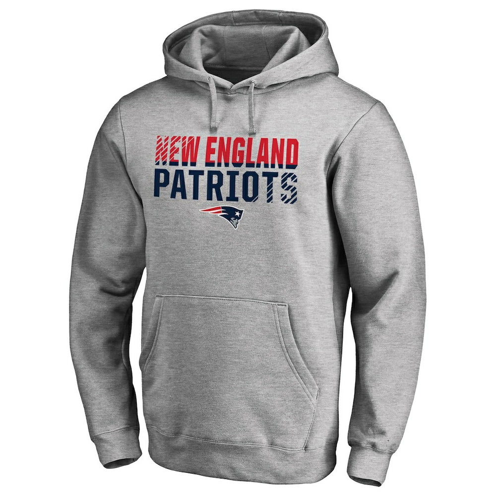 New England Patriots Iconic Collection Fade Out Pullover Hoodie Ash - NFL