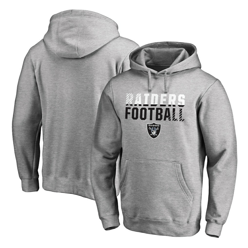 Las Vegas Raiders Iconic Collection Fade Out Pullover Hoodie Ash - NFL
