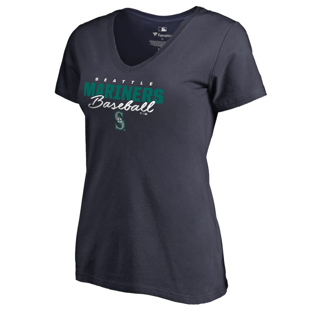Seattle Mariners Women's Script Assist V-Neck T-Shirt Lifestyle