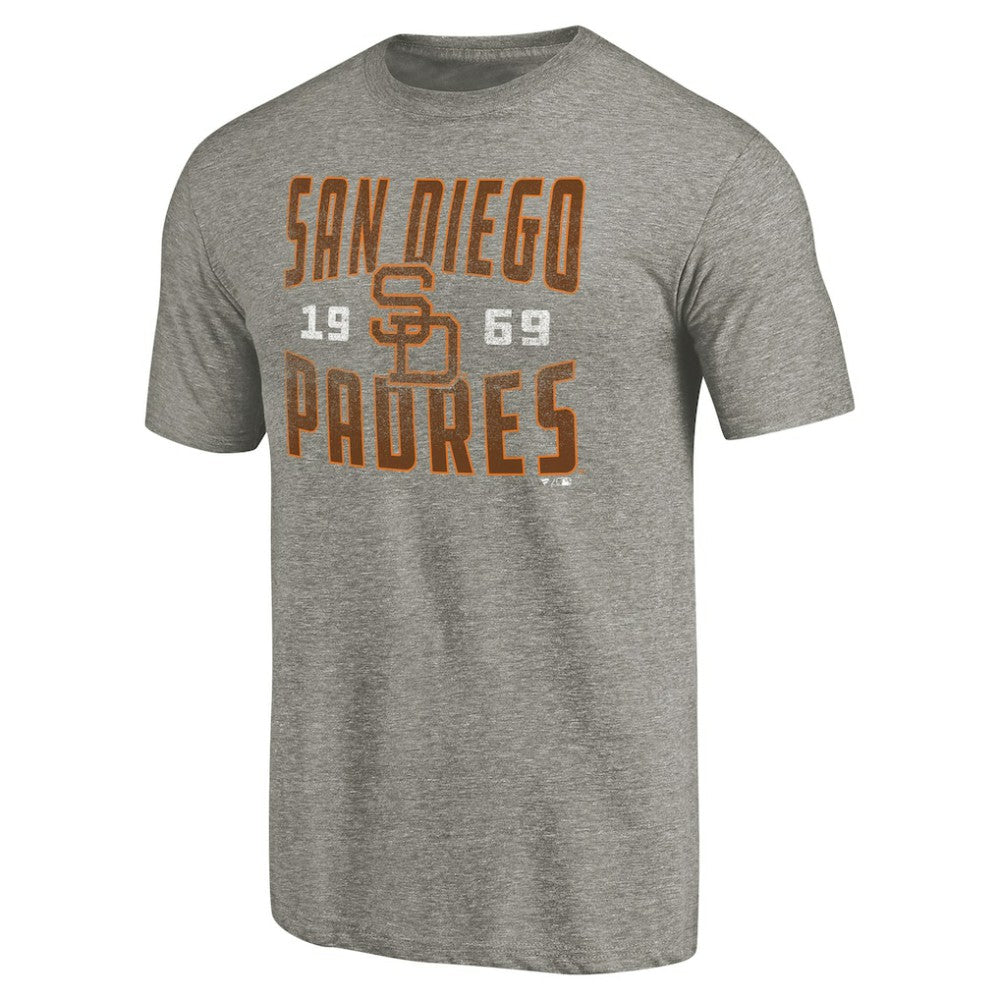San Diego Padres Cooperstown Collection Antique Stack Tri-Blend T-Shirt On Sale