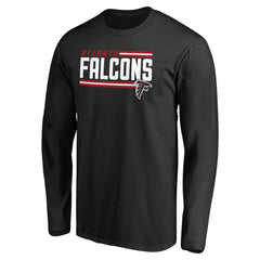 Atlanta Falcons Iconic Collection On Side Stripe Long Sleeve T-Shirt Black - NFL