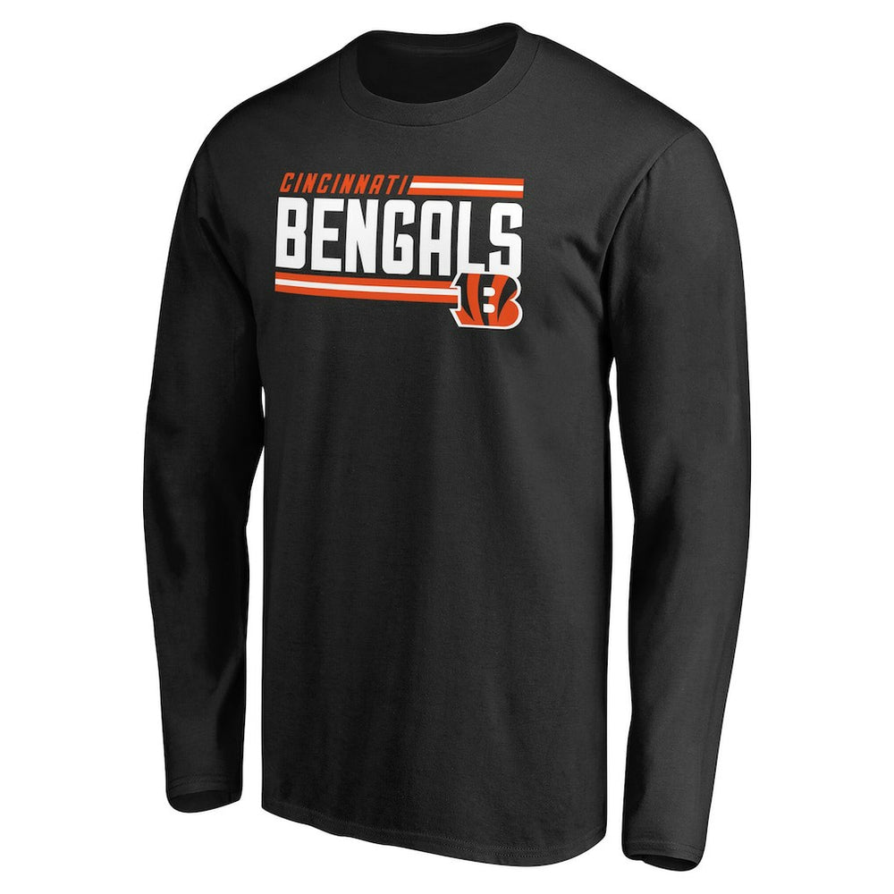 Cincinnati Bengals Iconic Collection On Side Stripe Long Sleeve T-Shirt Black - NFL