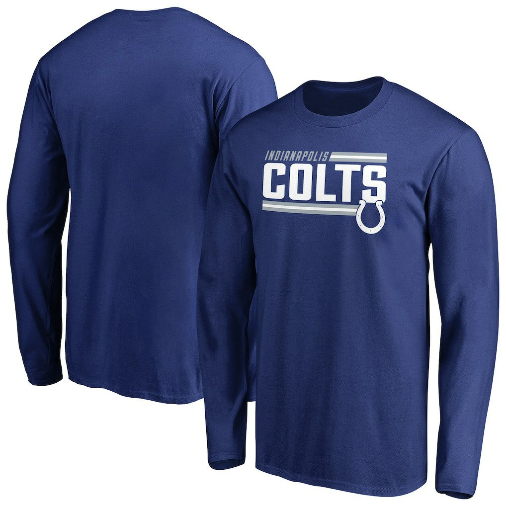 Indianapolis Colts Iconic Collection On Side Stripe Long Sleeve T-Shirt Royal - NFL