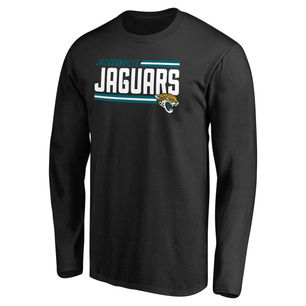 Jacksonville Jaguars Iconic Collection On Side Stripe Long Sleeve T-Shirt Black - NFL