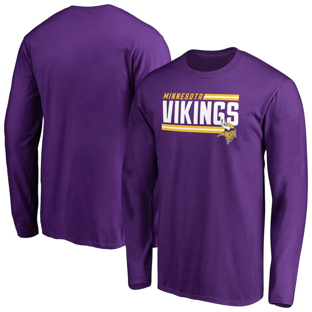 Minnesota Vikings Iconic Collection On Side Stripe Long Sleeve T-Shirt Purple - NFL