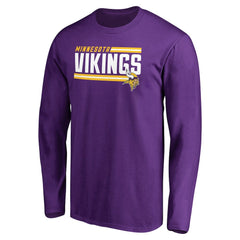 Minnesota Vikings Iconic Collection On Side Stripe Long Sleeve T-Shirt Purple - NFL