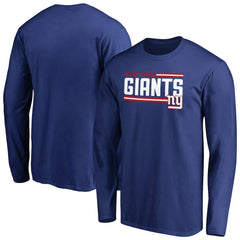 New York Giants Iconic Collection On Side Stripe Long Sleeve T-Shirt Royal - NFL