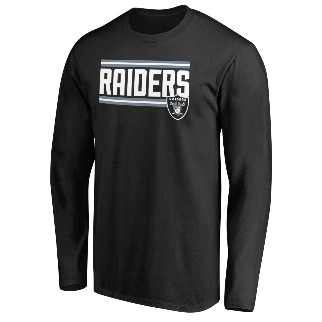 Las Vegas Raiders Iconic Collection On Side Stripe Long Sleeve T-Shirt Black - NFL