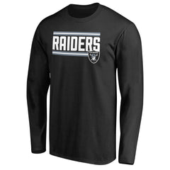 Las Vegas Raiders Iconic Collection On Side Stripe Long Sleeve T-Shirt Black - NFL