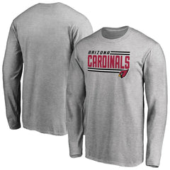 Arizona Cardinals Iconic Collection On Side Stripe Long Sleeve T-Shirt Ash - NFL