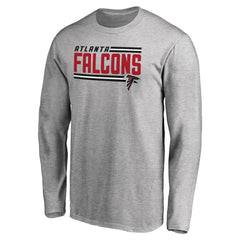 Atlanta Falcons Iconic Collection On Side Stripe Long Sleeve T-Shirt Ash - NFL