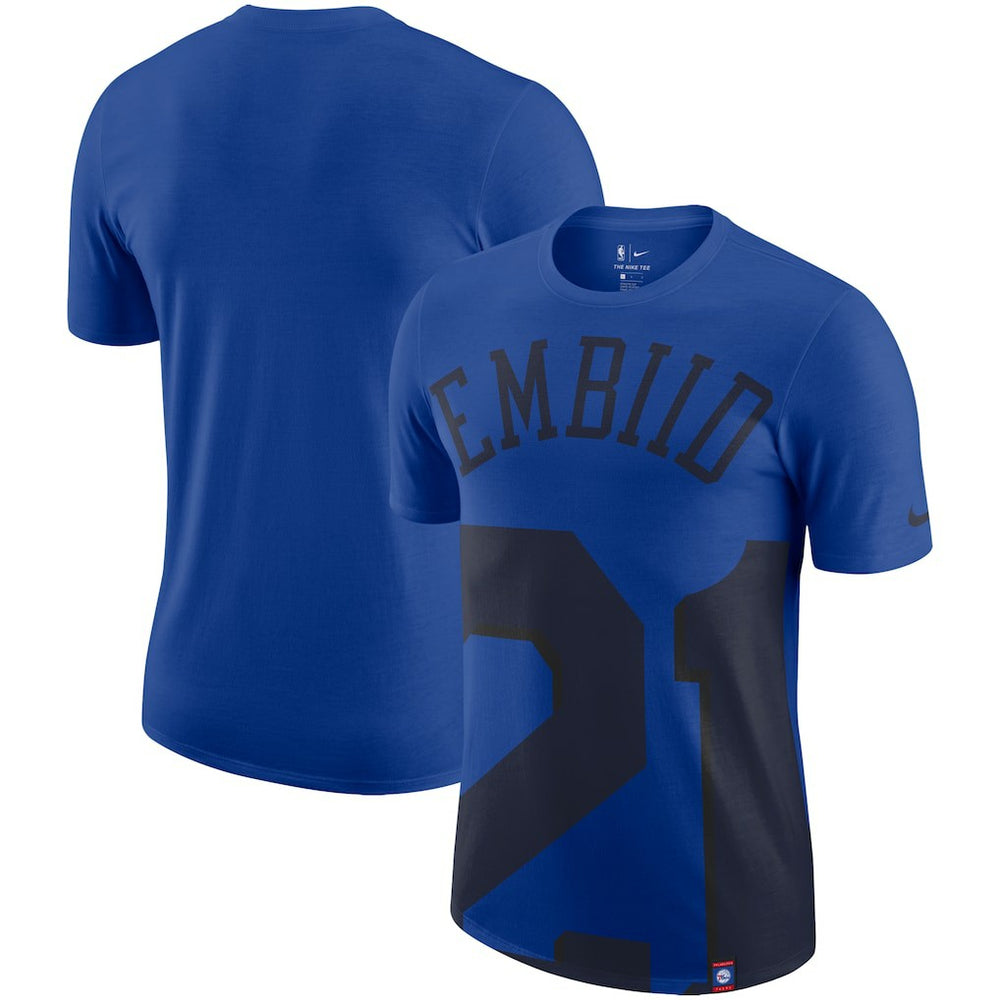 Nike - Joel Embiid Philadelphia 76ers Oversized Name & Number T-Shirt - Royal