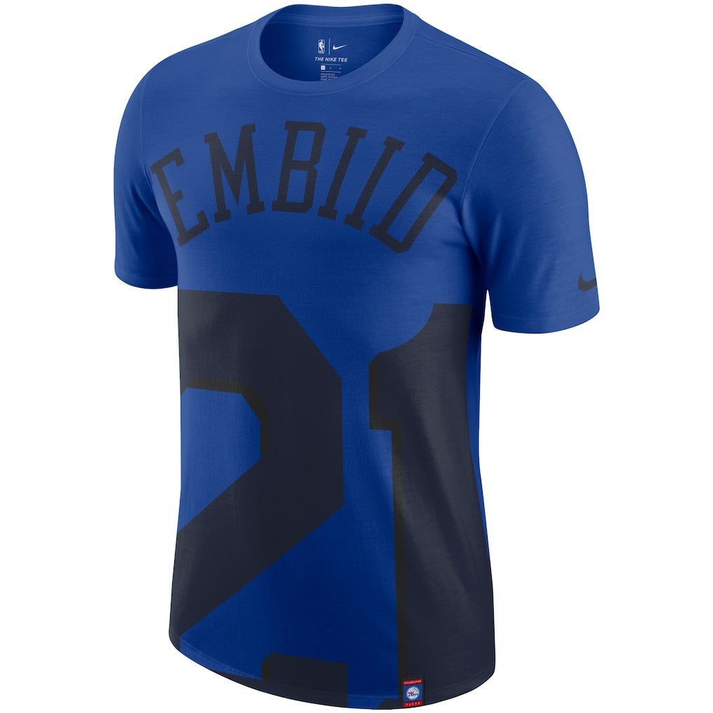 Nike - Joel Embiid Philadelphia 76ers Oversized Name & Number T-Shirt - Royal