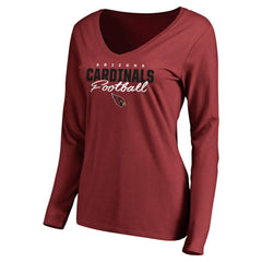 Arizona Cardinals Women's Iconic Collection Script Assist Long Sleeve V-Neck T-Shirt Cardinal - NFL