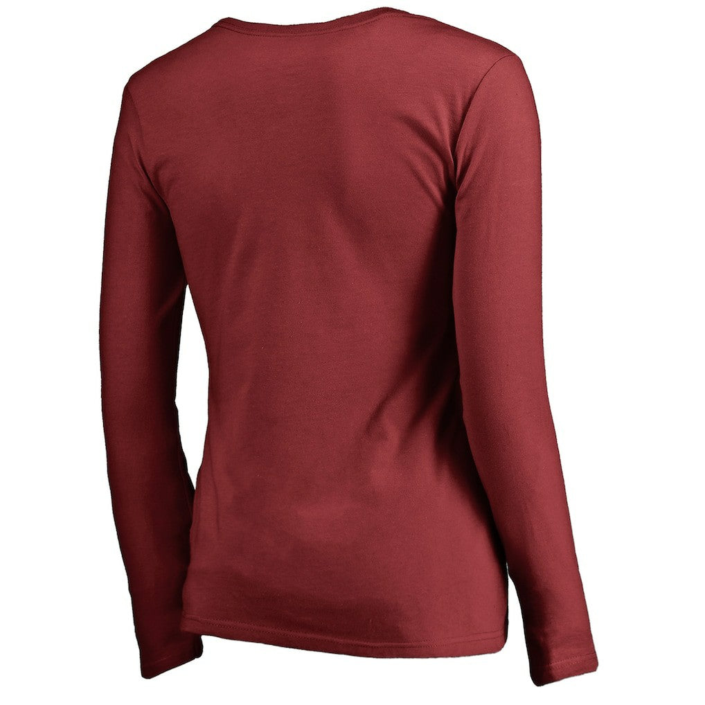 Arizona Cardinals Women's Iconic Collection Script Assist Long Sleeve V-Neck T-Shirt Cardinal - NFL