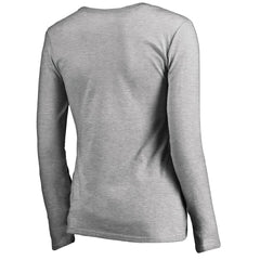 Baltimore Ravens Women's Iconic Collection Script Assist Long Sleeve V-Neck T-Shirt Ash - NFL