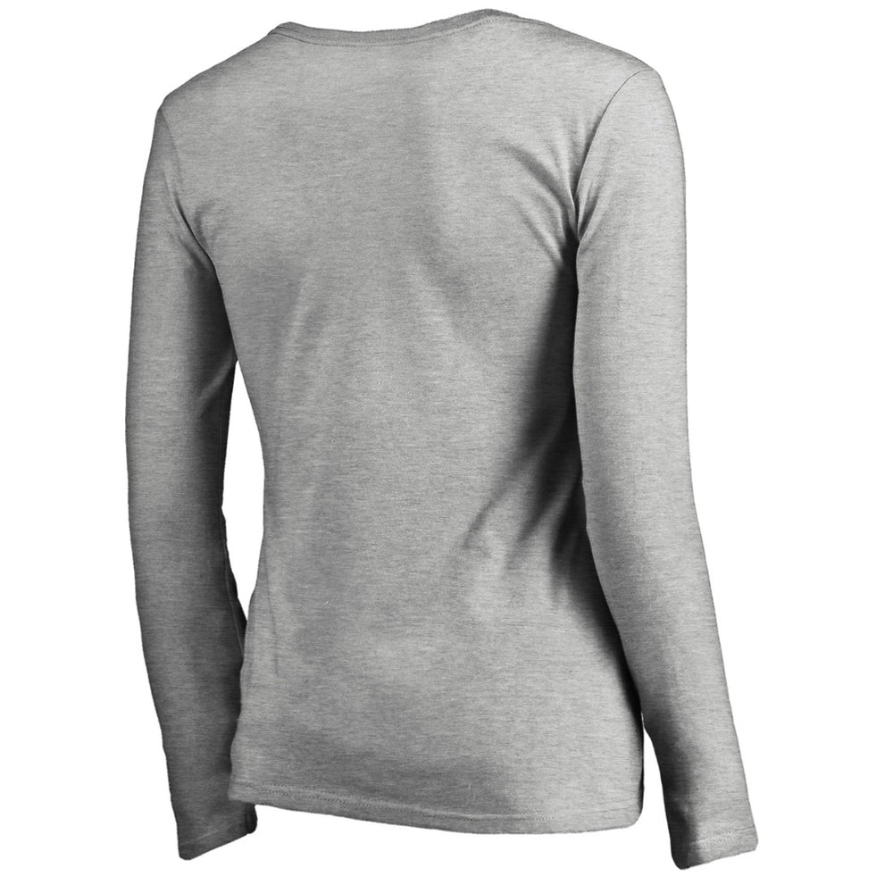 Tampa Bay Buccaneers Women's Iconic Collection Script Assist Long Sleeve V-Neck T-Shirt Ash - NFL