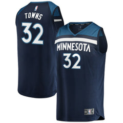 Fanatics - Karl-Anthony Towns Minnesota Timberwolves Fast Break Replica Player Jersey Navy - Icon Edition