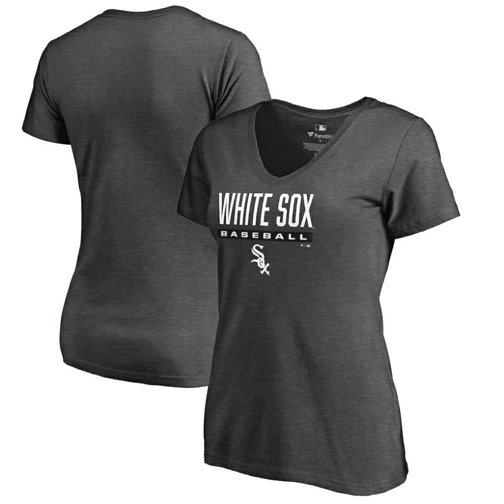 Chicago White Sox Women's Win Stripe V-Neck T-Shirt Sale