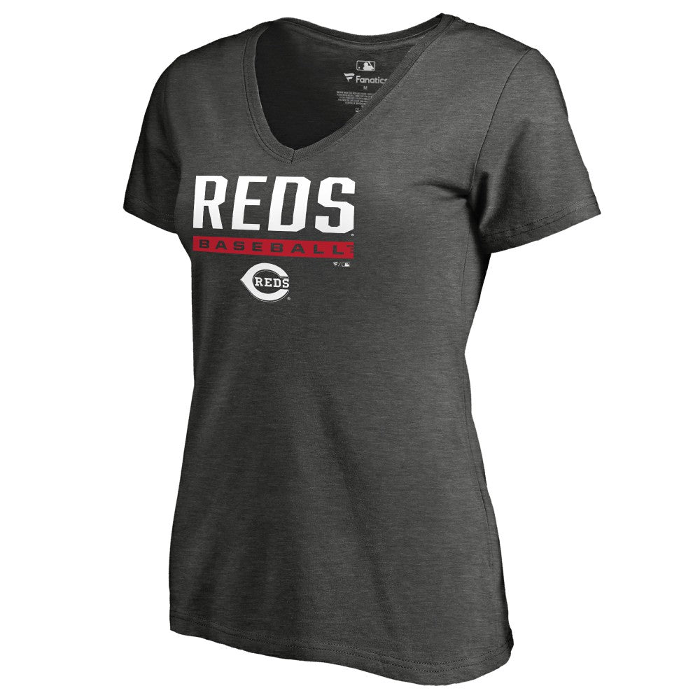 Cincinnati Reds Women's Win Stripe V-Neck T-Shirt Online