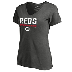Cincinnati Reds Women's Win Stripe V-Neck T-Shirt Online