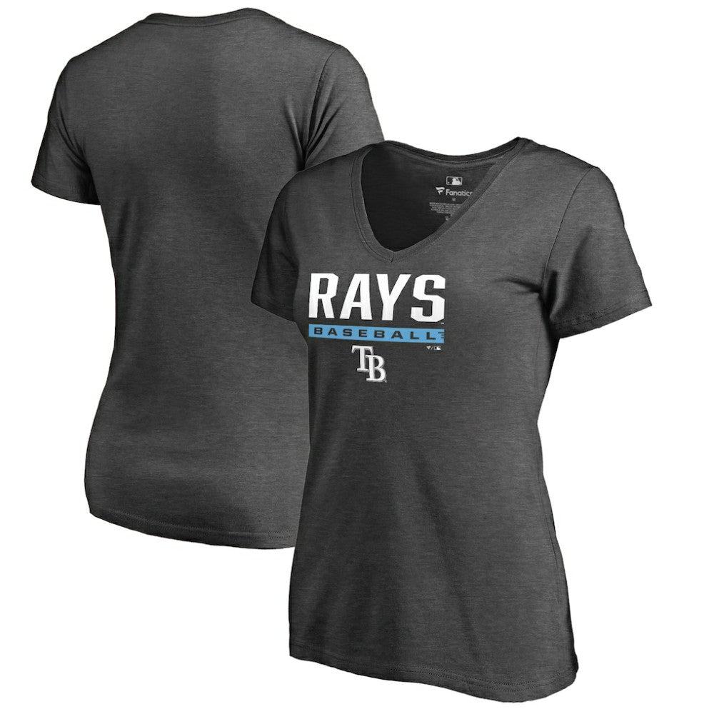 Tampa Bay Rays Women's Win Stripe V-Neck T-Shirt Clearance