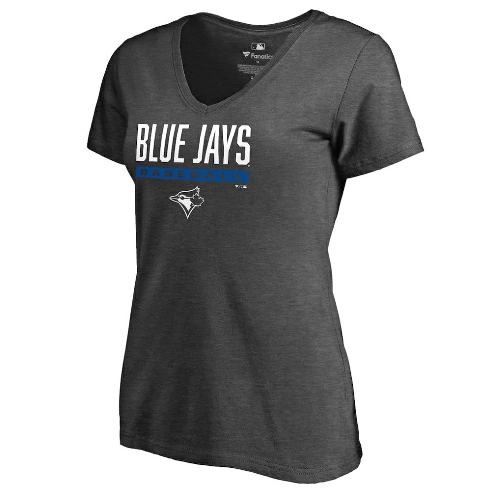 Toronto Blue Jays Women's Win Stripe V-Neck T-Shirt Lifestyle