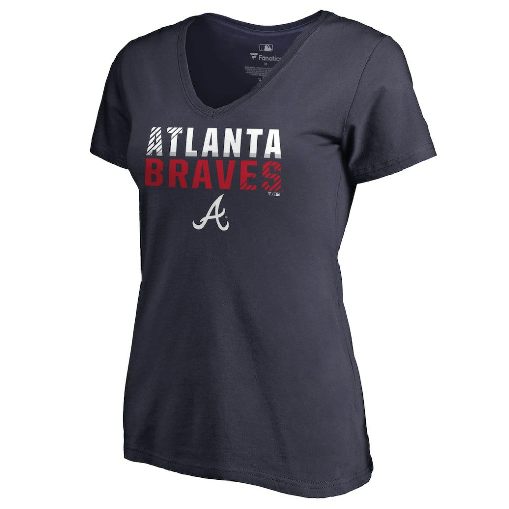 Atlanta Braves Women's Fade Out V-Neck T-Shirt Online