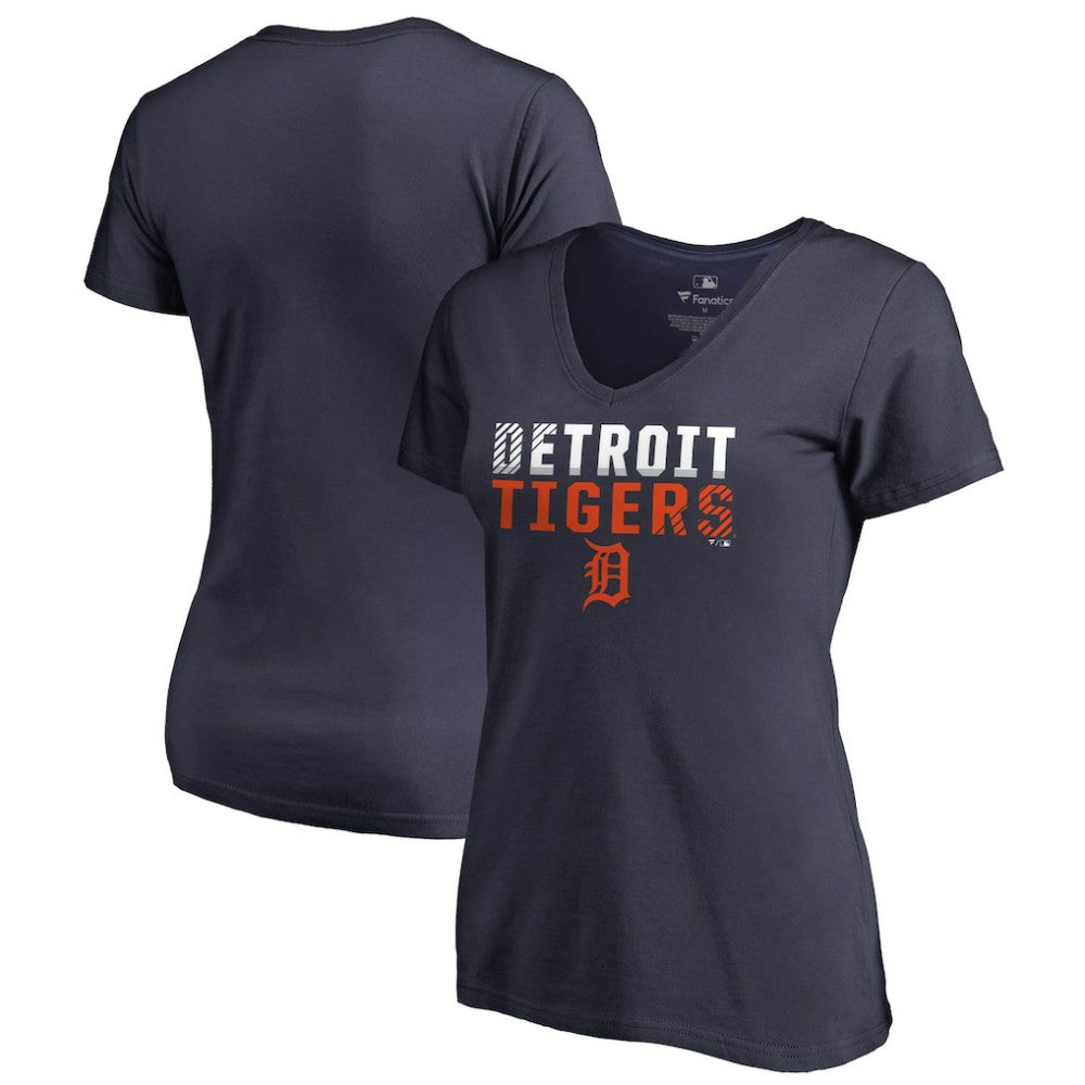 Detroit Tigers Women's Fade Out V-Neck T-Shirt Clearance