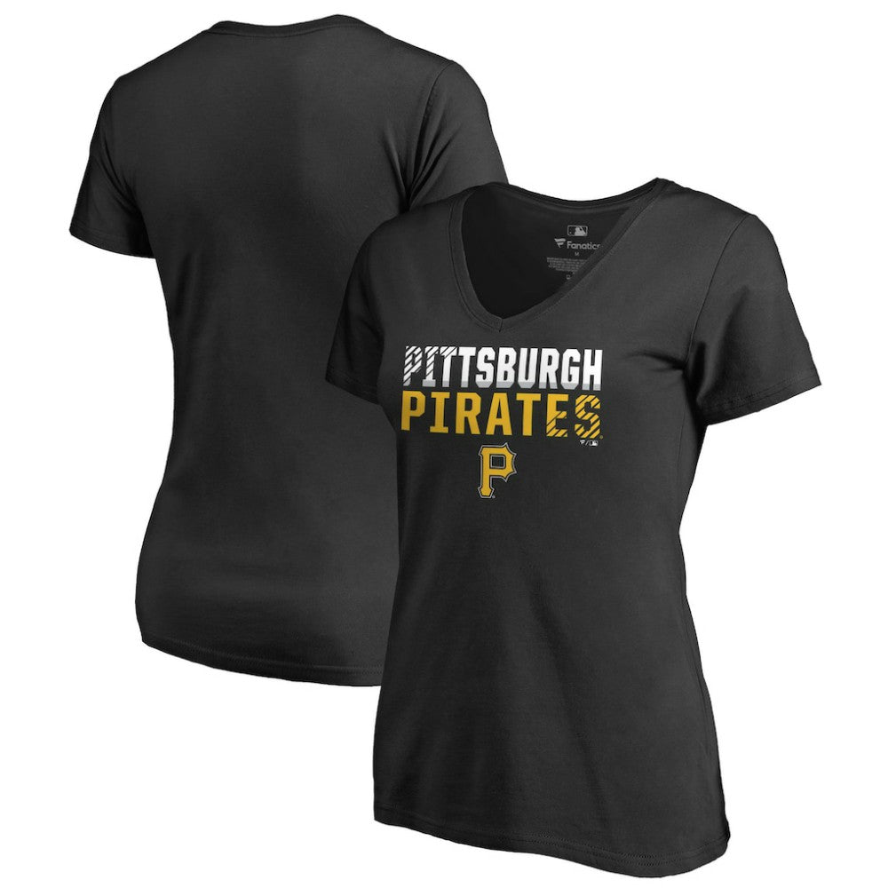 Pittsburgh Pirates Women's Fade Out V-Neck T-Shirt Sale