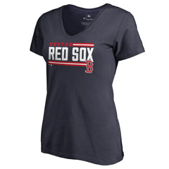 Boston Red Sox Women's Onside Stripe V-Neck T-Shirt for sale