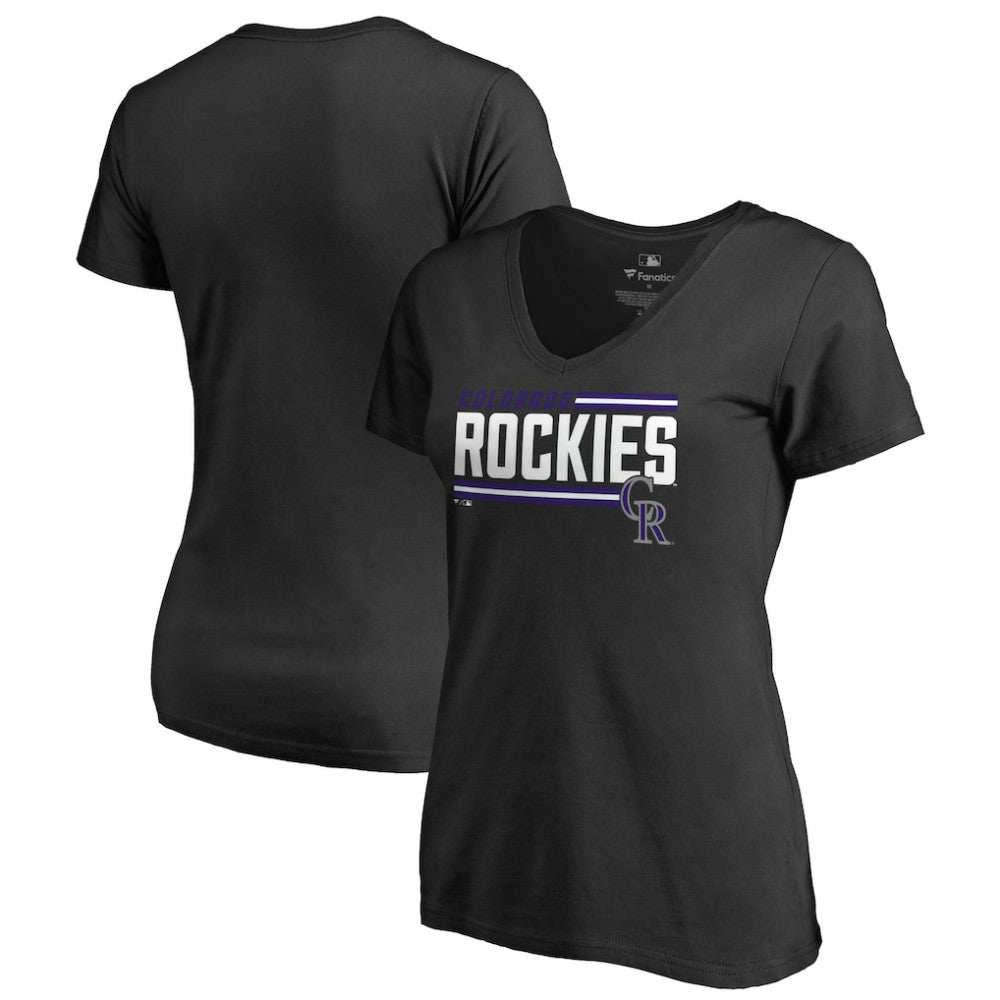 Colorado Rockies Women's Onside Stripe V-Neck T-Shirt discount