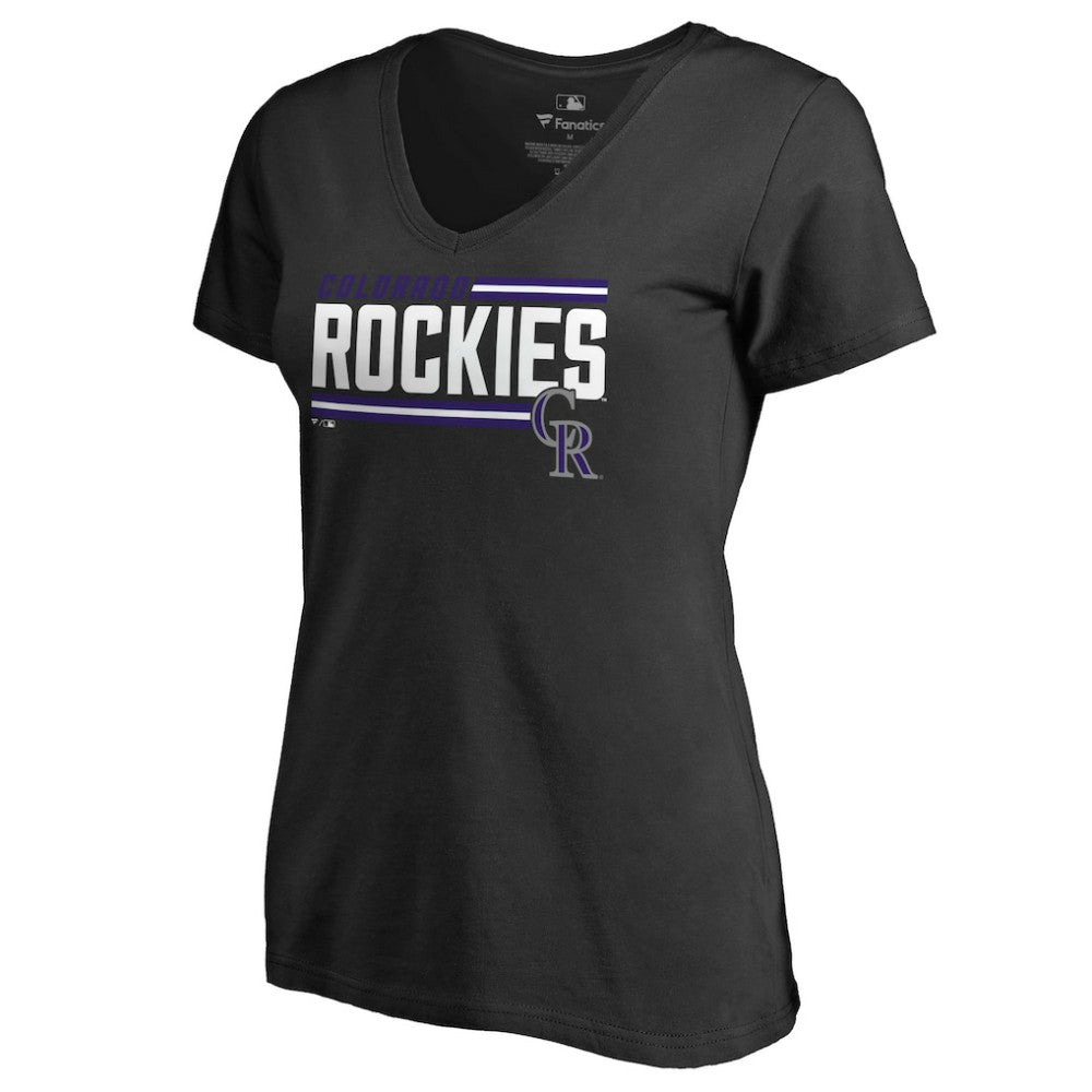 Colorado Rockies Women's Onside Stripe V-Neck T-Shirt discount
