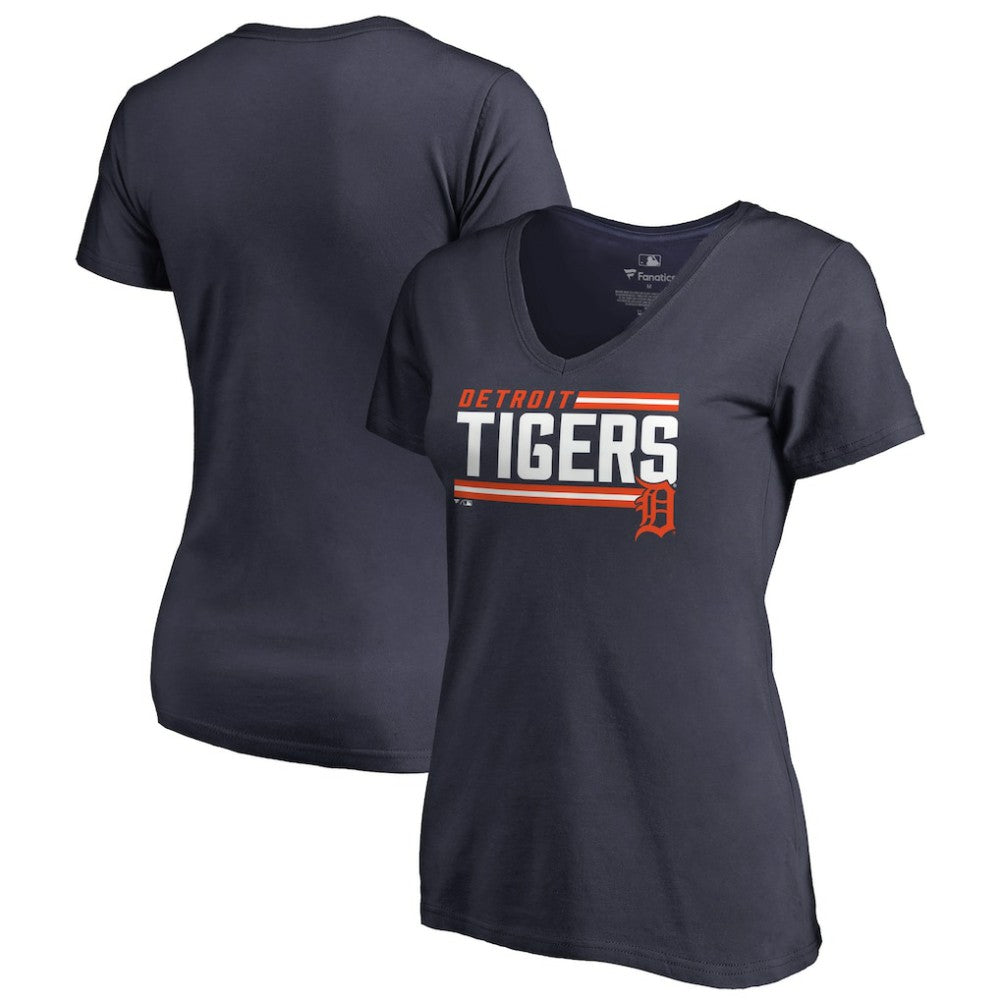 Detroit Tigers Women's Onside Stripe V-Neck T-Shirt for sale