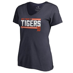 Detroit Tigers Women's Onside Stripe V-Neck T-Shirt for sale