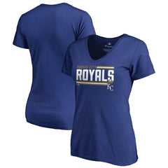 Kansas City Royals Women's Onside Stripe V-Neck T-Shirt Clearance
