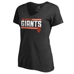 San Francisco Giants Women's Onside Stripe V-Neck T-Shirt Lifestyle