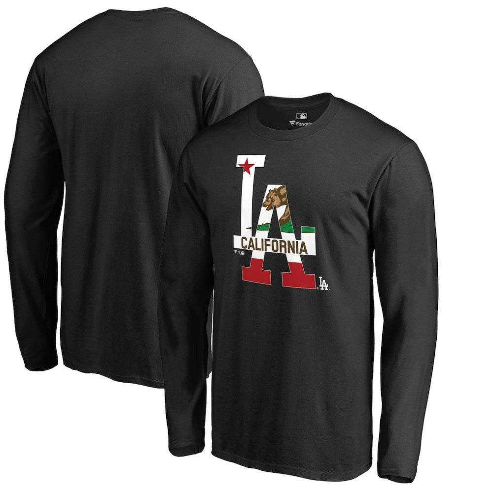 Los Angeles Dodgers Hometown Collection Cali Flag Long Sleeve T-Shirt discount