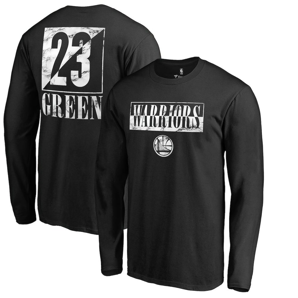 NBA - Draymond Green Golden State Warriors Yin & Yang Name and Number Long Sleeve T-Shirt - Black