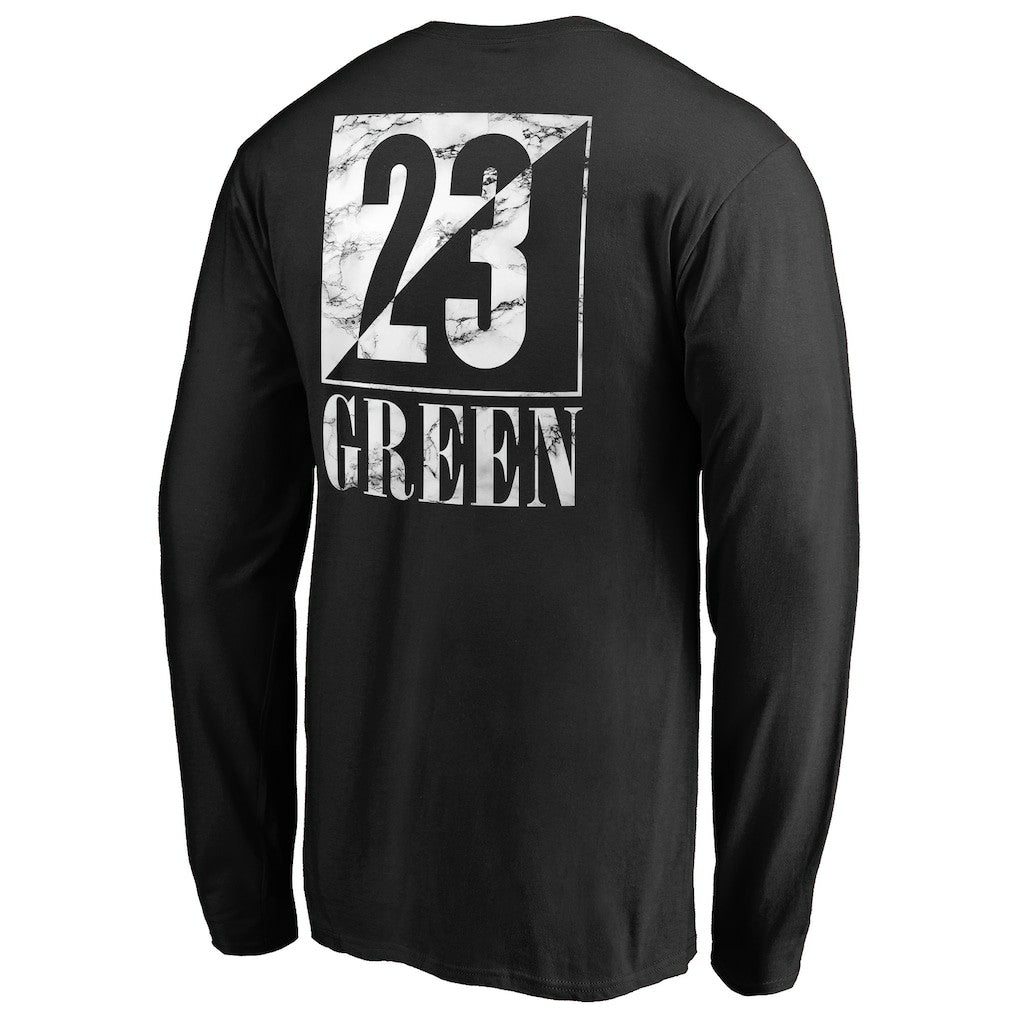 NBA - Draymond Green Golden State Warriors Yin & Yang Name and Number Long Sleeve T-Shirt - Black